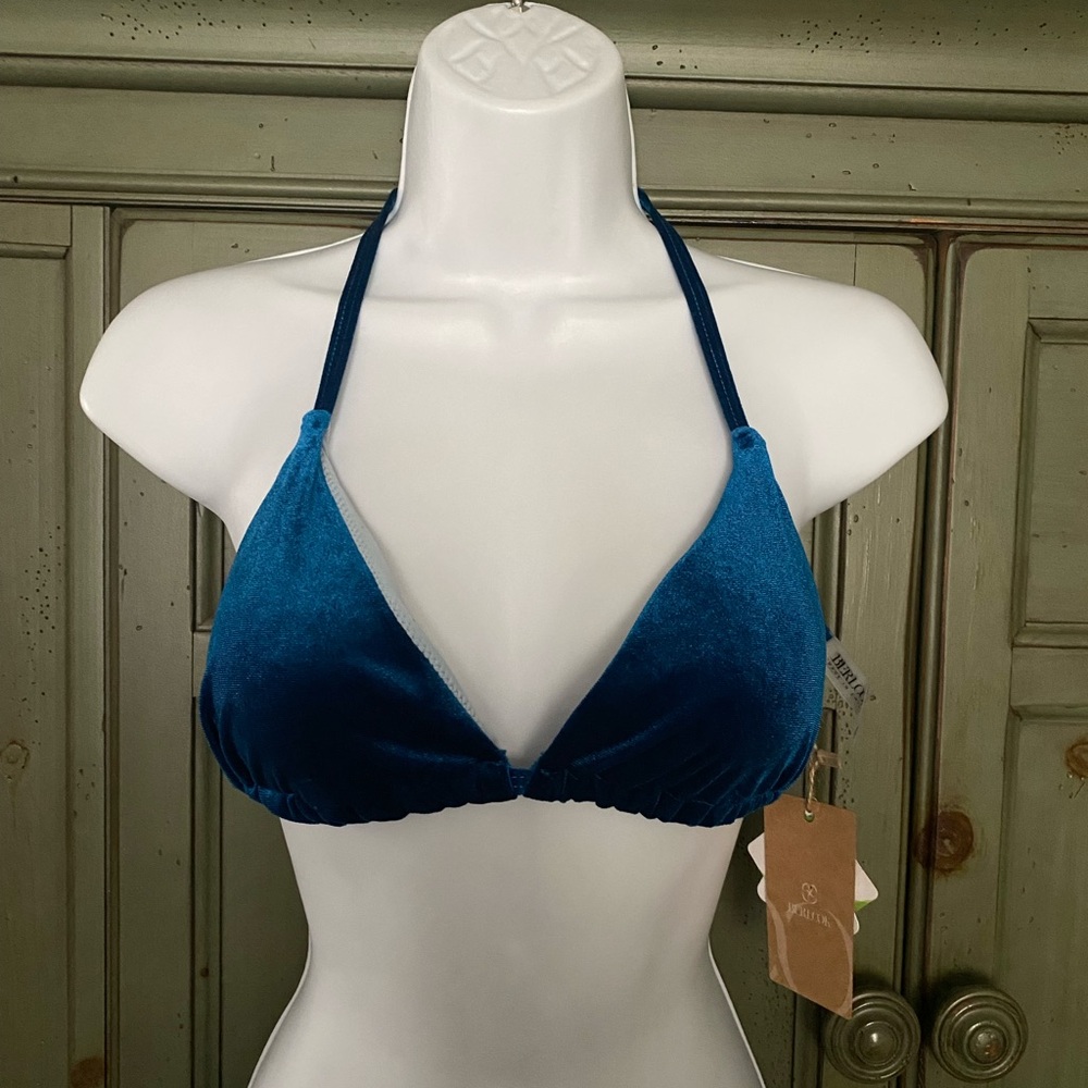 NWT Blue Velvet Bikini Top